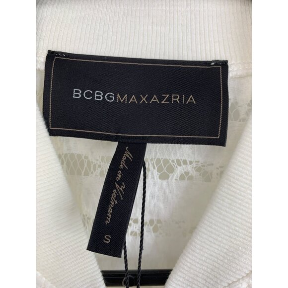 BCBGMAXAZRIA S Kasen White Lace Bomber Jacket  Zip Blend NWT $198 8043 - Picture 15 of 15